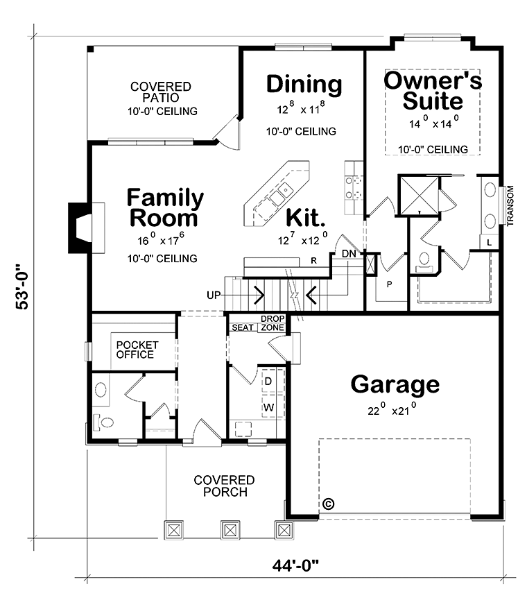 Bungalow, Cottage, Country, Craftsman House Plan 66794 with 3 Beds, 3 Baths, 2 Car Garage Level One