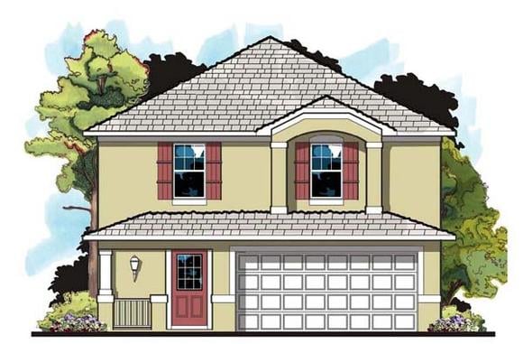 Florida, Traditional House Plan 66809 with 4 Beds, 3 Baths, 2 Car Garage Elevation