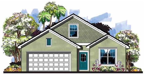 Cottage, Craftsman, Florida House Plan 66815 with 3 Beds, 2 Baths, 2 Car Garage Elevation
