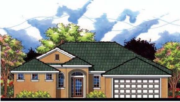 Contemporary, Florida House Plan 66816 with 3 Beds, 2 Baths, 2 Car Garage Elevation