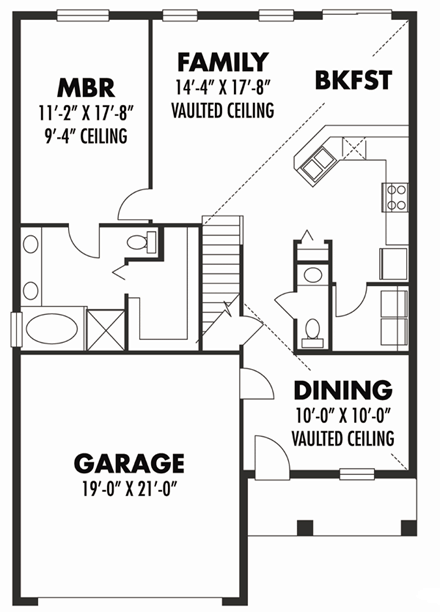 Cottage, Craftsman, Florida House Plan 66830 with 4 Beds, 3 Baths, 2 Car Garage First Level Plan