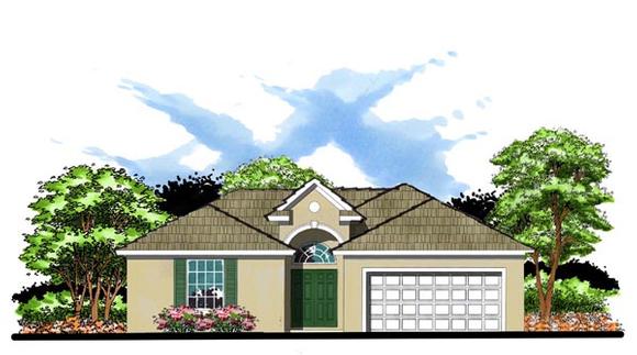 Contemporary, Florida House Plan 66839 with 3 Beds, 3 Baths, 2 Car Garage Elevation