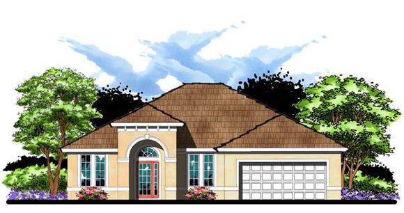 Florida, Ranch, Traditional House Plan 66840 with 4 Beds, 3 Baths, 2 Car Garage Elevation