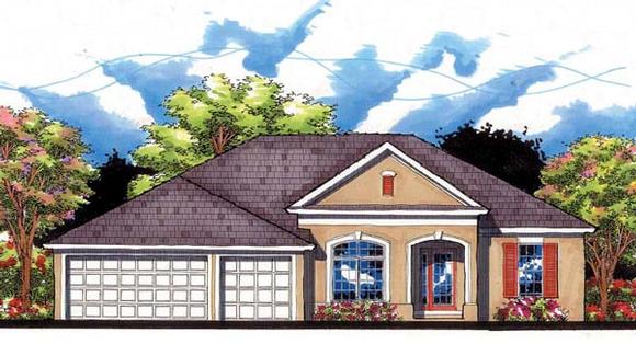 Florida, Ranch, Traditional House Plan 66855 with 4 Beds, 3 Baths, 3 Car Garage Elevation
