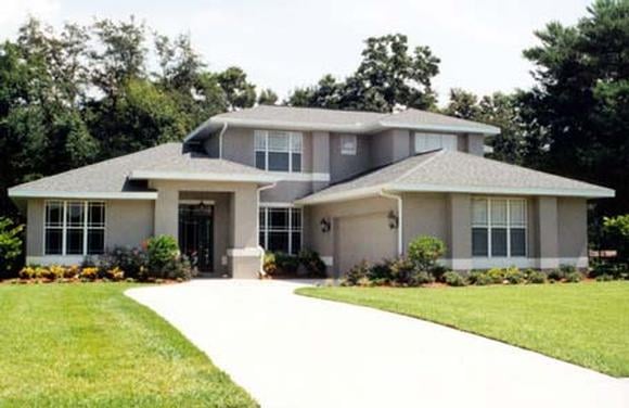 Contemporary, Florida, Prairie House Plan 66888 with 4 Beds, 3 Baths, 2 Car Garage Elevation