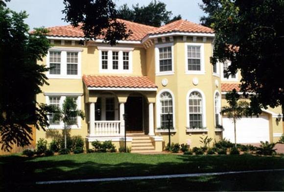 Florida, Mediterranean, Traditional House Plan 66897 with 5 Beds, 4 Baths, 2 Car Garage Elevation