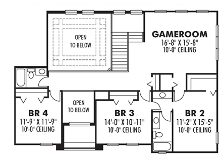 Contemporary, Florida, Mediterranean, Traditional House Plan 66901 with 4 Beds, 4 Baths, 3 Car Garage Second Level Plan