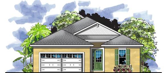 Traditional House Plan 66915 with 3 Beds, 2 Baths, 2 Car Garage Elevation