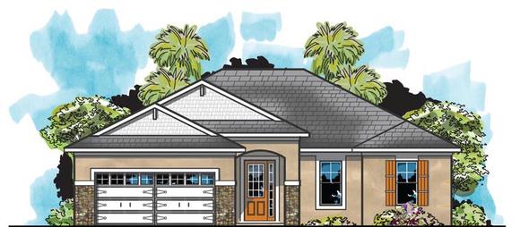 Traditional House Plan 66918 with 4 Beds, 2 Baths, 2 Car Garage Elevation