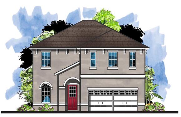 Colonial, Florida, Southern House Plan 66936 with 4 Beds, 4 Baths, 2 Car Garage Elevation