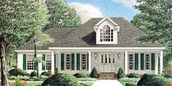 Colonial, One-Story, Southern House Plan 67000 with 3 Beds, 2 Baths, 2 Car Garage Elevation