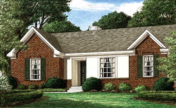 Ranch House Plan 67005 with 3 Beds, 2 Baths Elevation