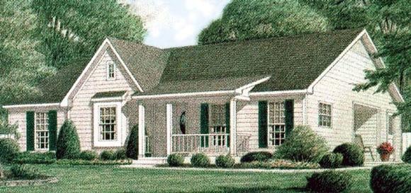 One-Story, Traditional House Plan 67006 with 3 Beds, 2 Baths Elevation