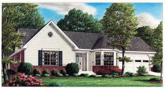One-Story, Traditional House Plan 67014 with 3 Beds, 2 Baths, 2 Car Garage Elevation