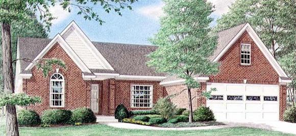 One-Story, Traditional House Plan 67016 with 3 Beds, 2 Baths, 2 Car Garage Elevation