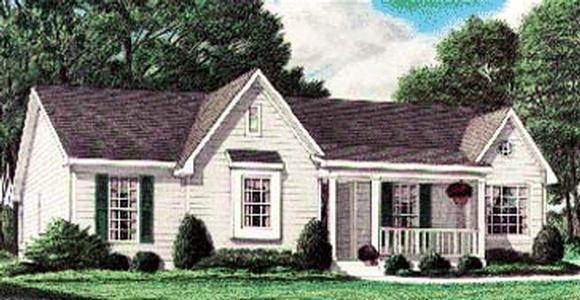 One-Story, Traditional House Plan 67018 with 3 Beds, 2 Baths Elevation