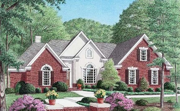 One-Story, Traditional House Plan 67043 with 3 Beds, 3 Baths, 2 Car Garage Elevation