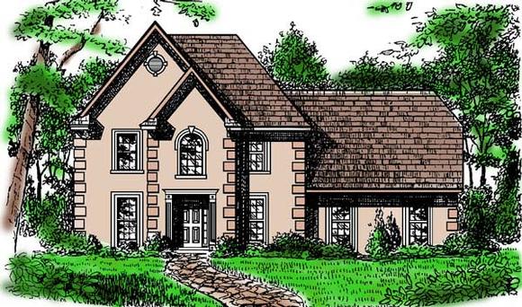 Traditional House Plan 67048 with 3 Beds, 3 Baths, 2 Car Garage Elevation