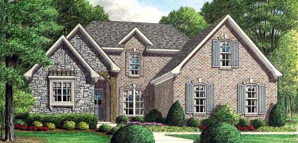 European, One-Story House Plan 67079 with 4 Beds, 3 Baths, 3 Car Garage Elevation