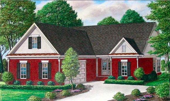 Traditional House Plan 67095 with 4 Beds, 3 Baths, 2 Car Garage Elevation