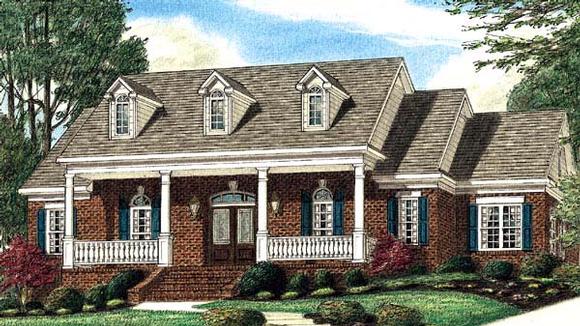 Southern House Plan 67118 with 3 Beds, 3 Baths, 2 Car Garage Elevation