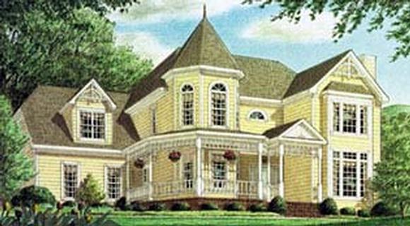 Victorian House Plan 67120 with 4 Beds, 4 Baths, 2 Car Garage Elevation