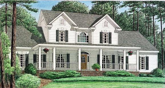 Country House Plan 67122 with 4 Beds, 4 Baths, 2 Car Garage Elevation