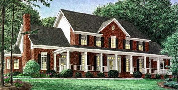Country House Plan 67126 with 4 Beds, 3 Baths, 3 Car Garage Elevation