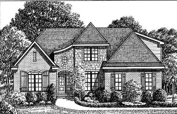 Traditional House Plan 67130 with 4 Beds, 3 Baths, 2 Car Garage Elevation