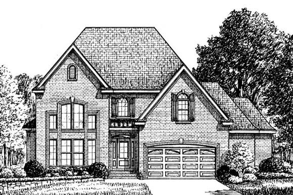 Traditional House Plan 67137 with 3 Beds, 3 Baths, 2 Car Garage Elevation