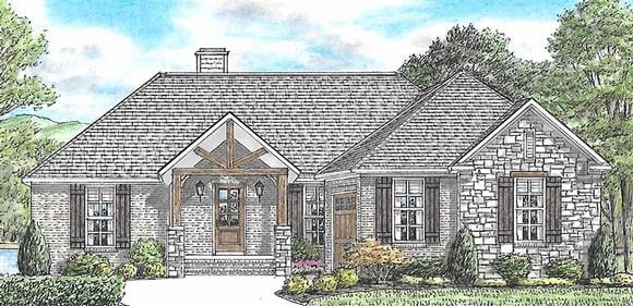 Bungalow, Cabin, Cottage, Country, Craftsman, Traditional House Plan 67153 with 3 Beds, 3 Baths, 2 Car Garage Elevation