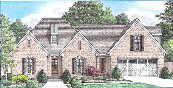 European, Traditional House Plan 67161 with 3 Beds, 2 Baths, 2 Car Garage Elevation