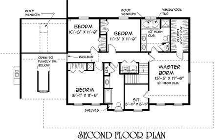Farmhouse House Plan 67202 with 4 Beds, 3 Baths, 2 Car Garage Second Level Plan