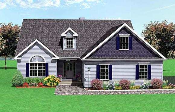Traditional House Plan 67211 with 3 Beds, 3 Baths, 2 Car Garage Elevation