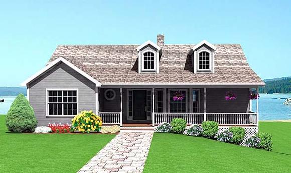 One-Story, Traditional House Plan 67212 with 2 Beds, 2 Baths Elevation