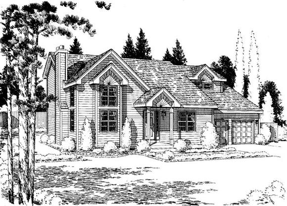 Traditional House Plan 67222 with 3 Beds, 3 Baths, 2 Car Garage Elevation