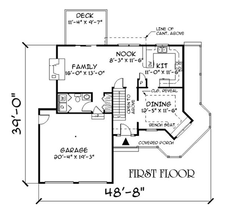 Farmhouse House Plan 67225 with 3 Beds, 3 Baths, 2 Car Garage First Level Plan