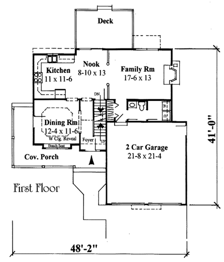 Farmhouse House Plan 67234 with 3 Beds, 3 Baths, 2 Car Garage First Level Plan