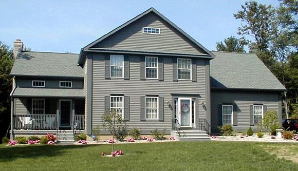 Colonial House Plan 67236 with 3 Beds, 3 Baths, 2 Car Garage Elevation