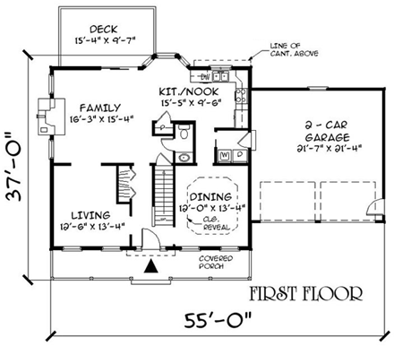 Farmhouse House Plan 67238 with 3 Beds, 3 Baths, 2 Car Garage First Level Plan