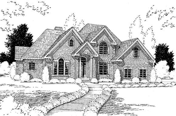 Traditional House Plan 67249 with 4 Beds, 3 Baths, 2 Car Garage Elevation
