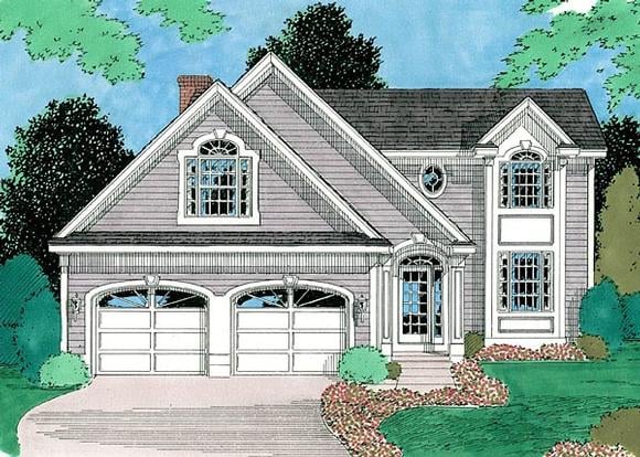 Traditional House Plan 67255 with 3 Beds, 3 Baths, 2 Car Garage Elevation