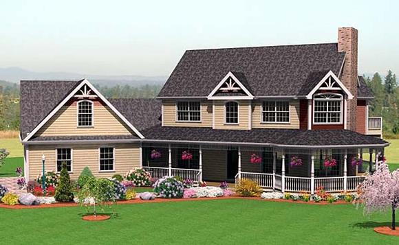 Farmhouse House Plan 67272 with 3 Beds, 3 Baths, 2 Car Garage Elevation