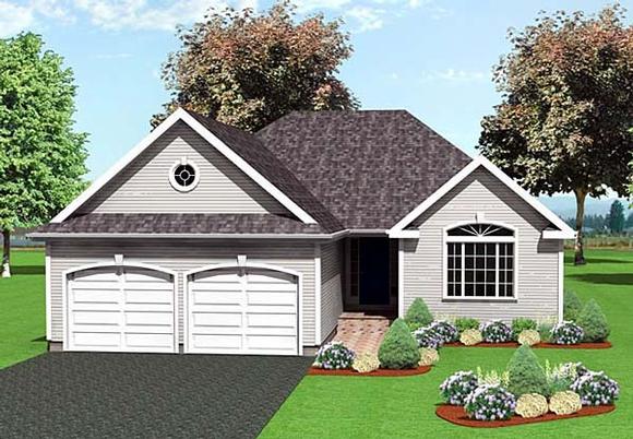 One-Story, Traditional House Plan 67273 with 3 Beds, 2 Baths, 2 Car Garage Elevation