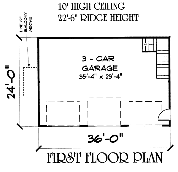 Farmhouse 3 Car Garage Plan 67275 Level One
