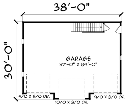 3 Car Garage Plan 67276 First Level Plan