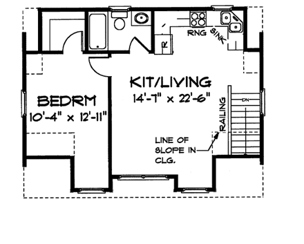 Cape Cod 2 Car Garage Apartment Plan 67277 with 1 Beds, 1 Baths Second Level Plan