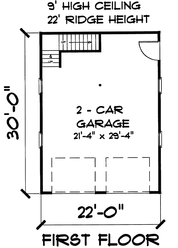 Farmhouse 2 Car Garage Apartment Plan 67279 Level One