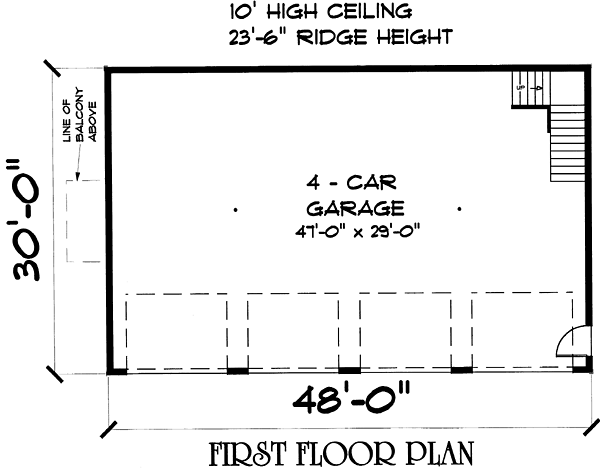 Farmhouse 4 Car Garage Plan 67280 Level One