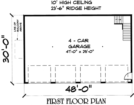 Farmhouse 4 Car Garage Plan 67280 First Level Plan